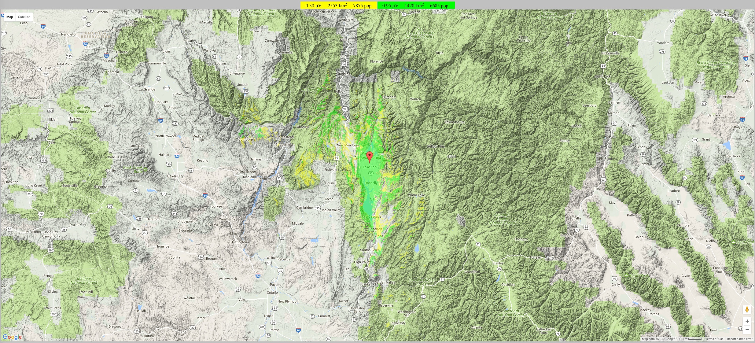 N7IBC DMR REPEATER COVERAGE FOOT PRINT