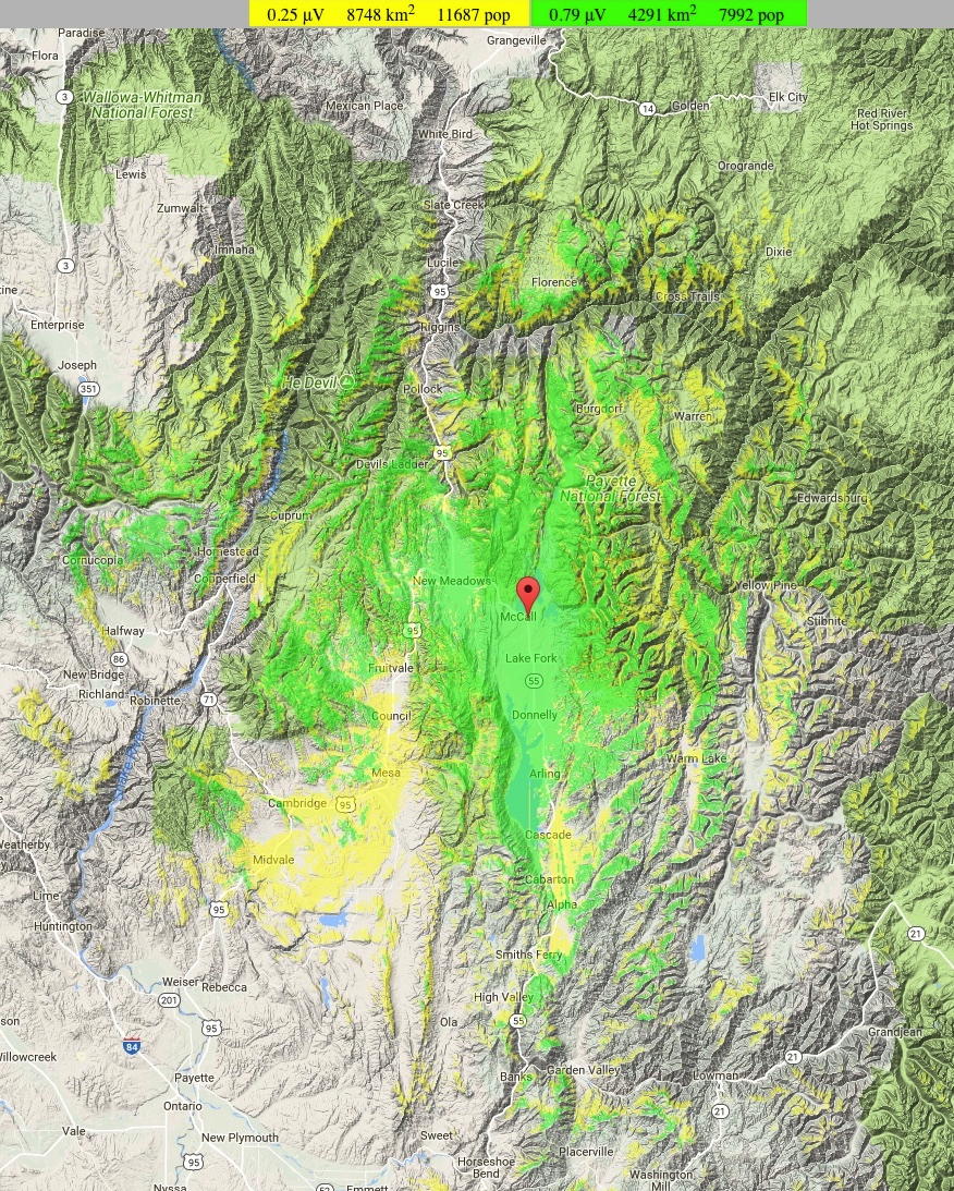 W7ELE DMR REPEATER COVERAGE FOOT PRINT