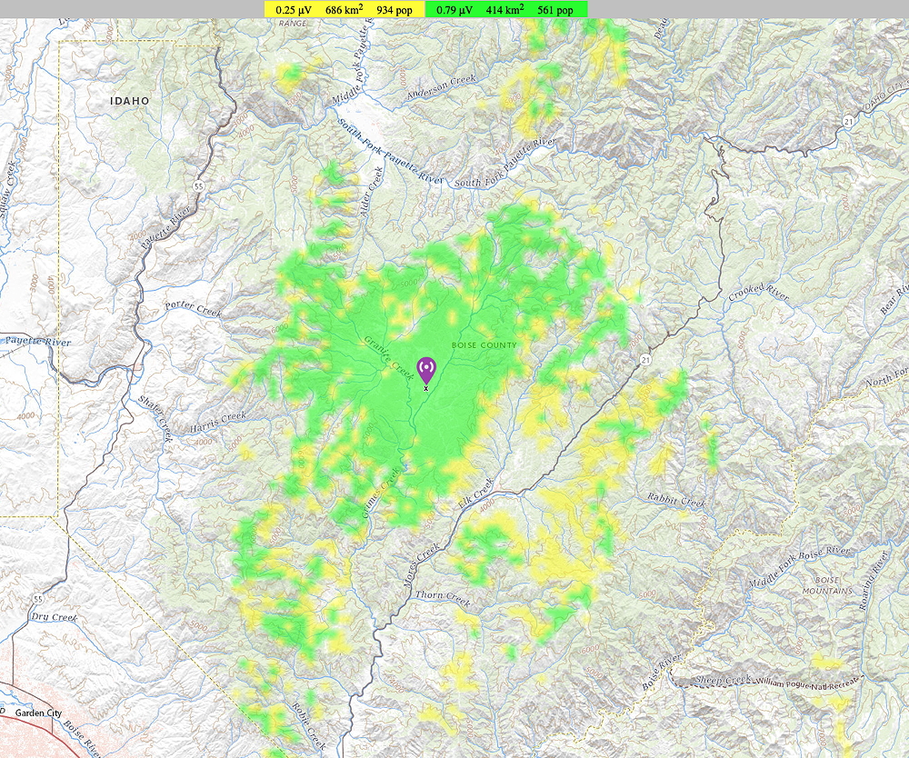 KA7ERV DMR REPEATER COVERAGE FOOT PRINT